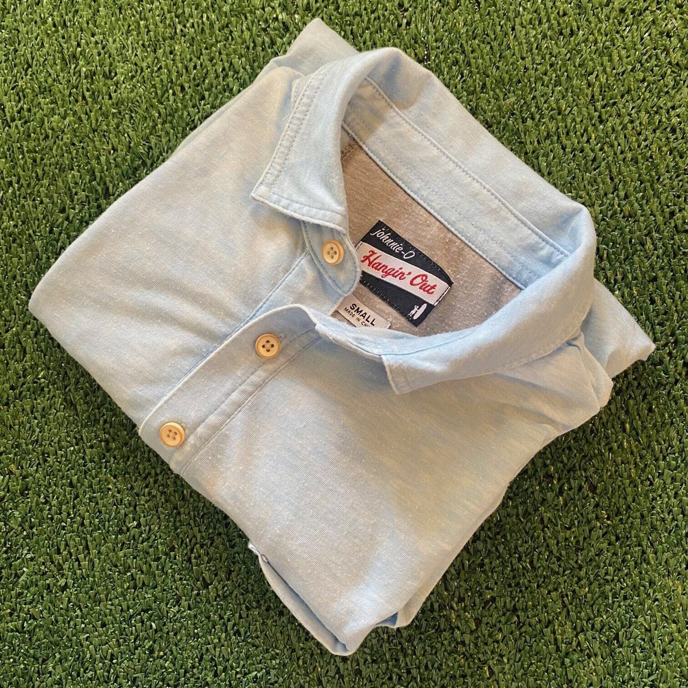 Johnnie-O Men's Performance Golf Shirt Light Blue Size Small